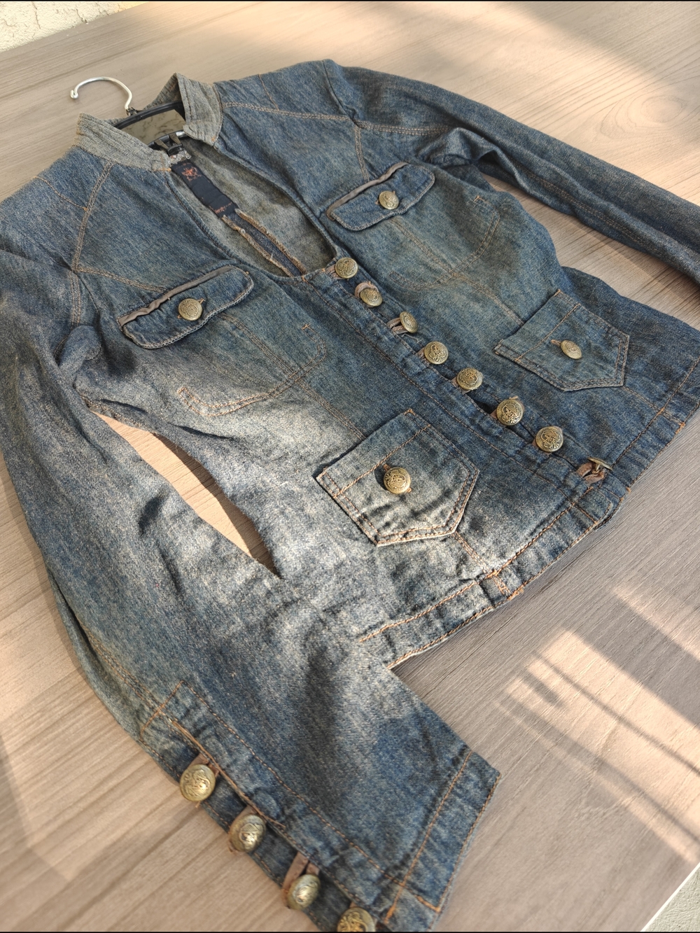 Victorian Women's Denim Button-Front Quality Jacket - Blue